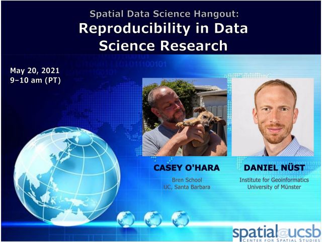 Spatial Data Science Hangout: Reproducibility in Data Science Research